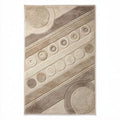 Area rug in geometric pattern with circles and lines beige 200 x 150 x 1cm