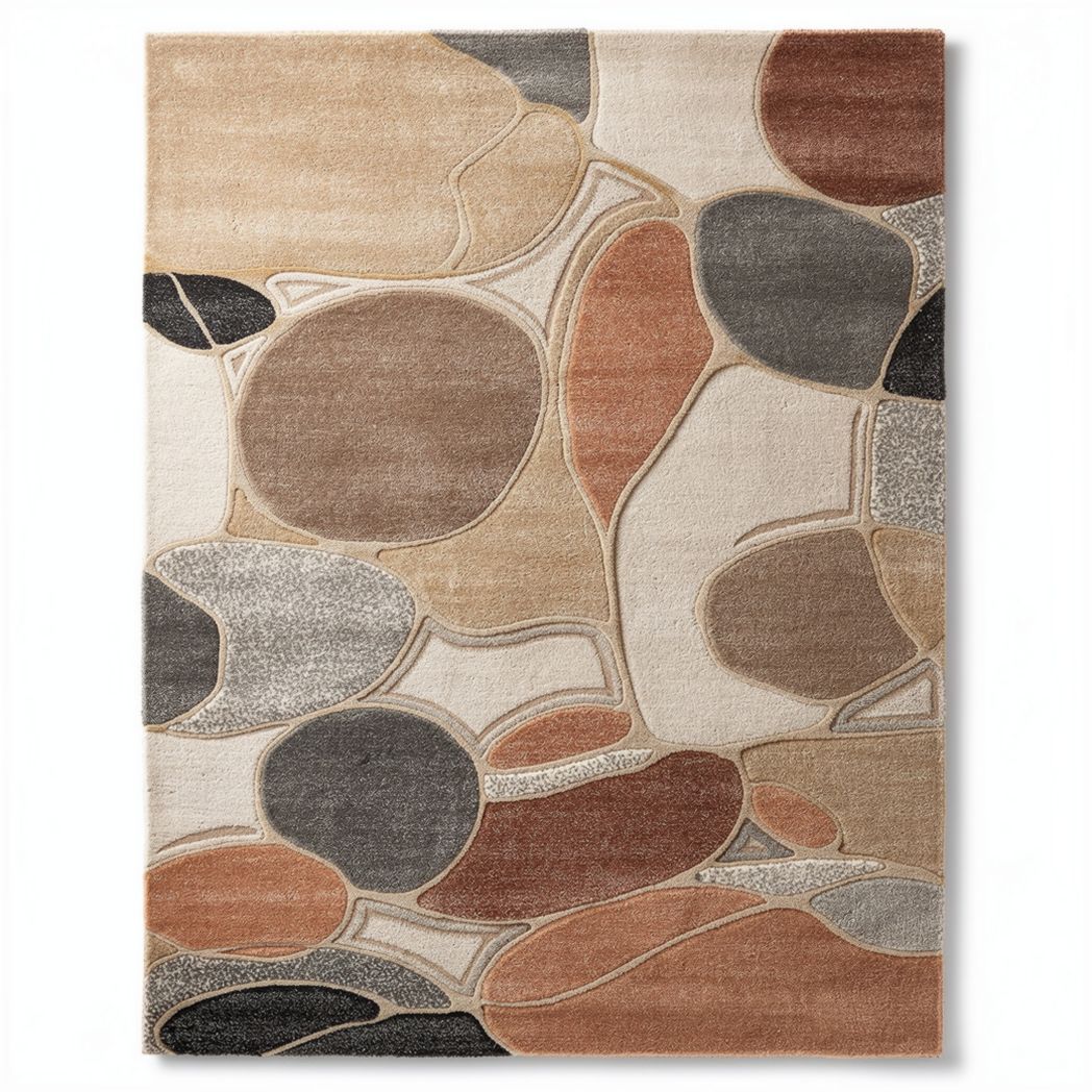Wool area rug in abstract pattern multicolor 200 x 150 x 1cm