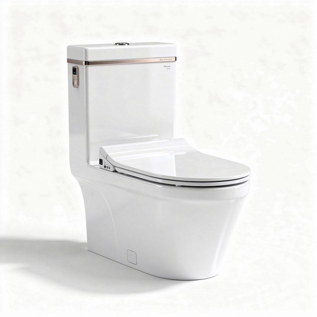 Smart toilet with integrated bidet function and heated seat 70 x 40 x 50cm white finish