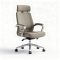 Office chair with adjustable headrest fabric upholstery silver base 60 x 60 x 110cm